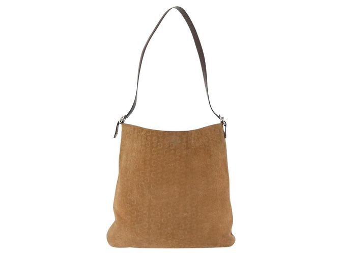 Céline Borsa a Spalla in Tela Macadam C di CELINE in Suede Marrone Oro Auth ti3487 D'oro - vista 2