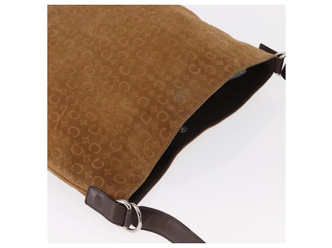 Céline Borsa a Spalla in Tela Macadam C di CELINE in Suede Marrone Oro Auth ti3487 D'oro - vista 6