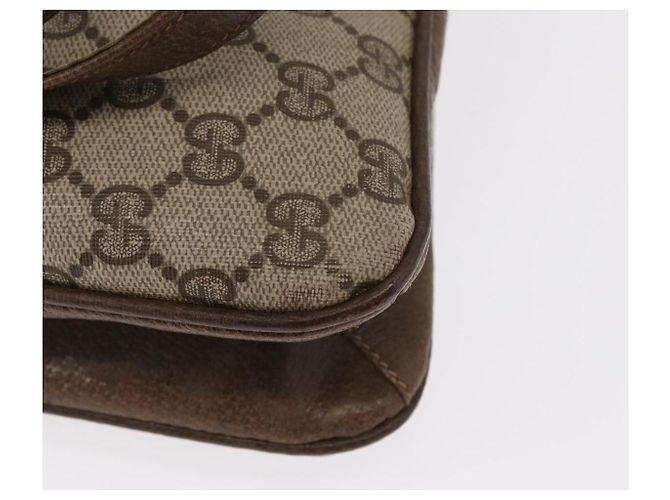 Gucci Borsa Tote GG Supreme in PVC Beige Oro Auth BA8621 D'oro - vista 15