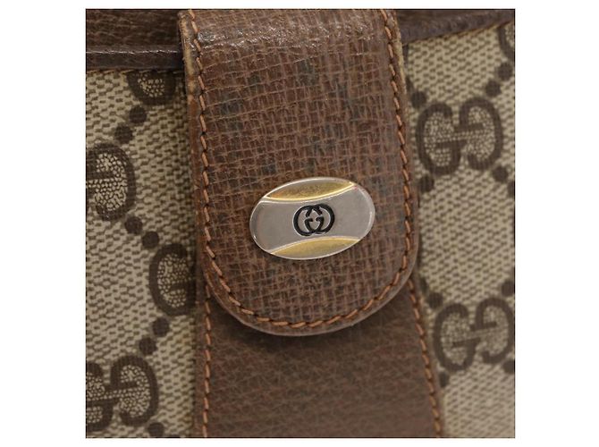 Gucci Borsa Tote GG Supreme in PVC Beige Oro Auth BA8621 D'oro - vista 17