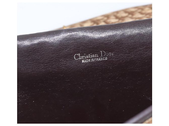 Borsa a Spalla in Tela Trotter Christian Dior Beige Oro Auth 157805 D'oro - vista 10