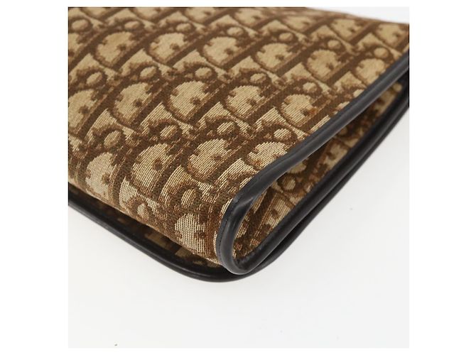 Borsa a Spalla in Tela Trotter Christian Dior Beige Oro Auth 157805 D'oro - vista 15