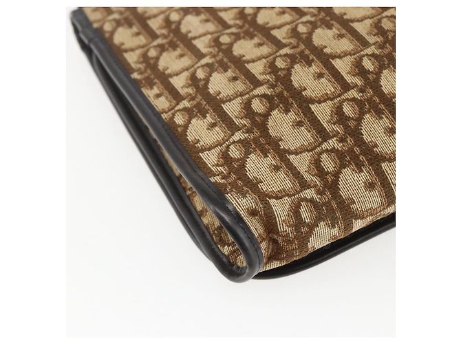 Borsa a Spalla in Tela Trotter Christian Dior Beige Oro Auth 157805 D'oro - vista 16