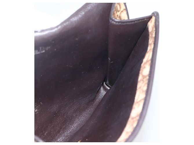 Borsa a Spalla in Tela Trotter Christian Dior Beige Oro Auth 157805 D'oro - vista 17