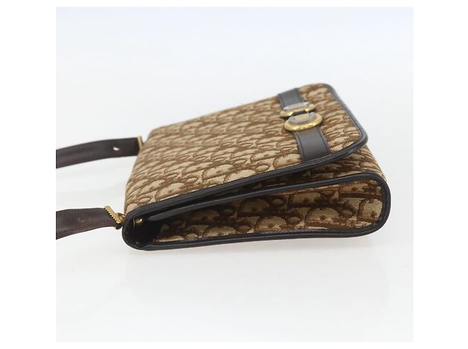 Borsa a Spalla in Tela Trotter Christian Dior Beige Oro Auth 157805 D'oro - vista 3