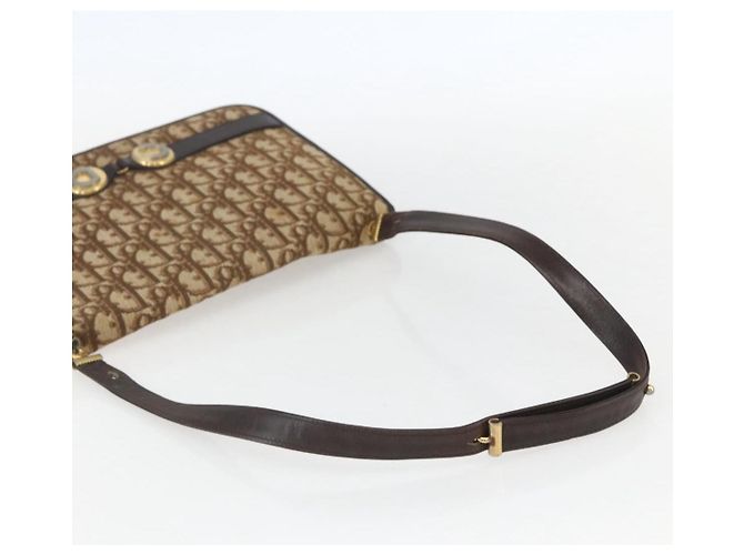 Borsa a Spalla in Tela Trotter Christian Dior Beige Oro Auth 157805 D'oro - vista 7