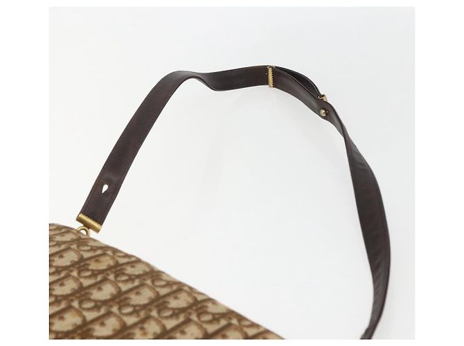 Borsa a Spalla in Tela Trotter Christian Dior Beige Oro Auth 157805 D'oro - vista 8