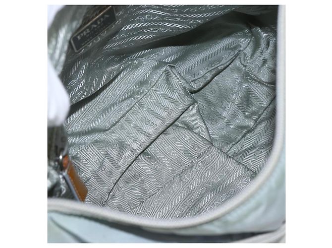 PRADA Schultertasche Nylon Hellblau Silber Authentisch 157225 - Ansicht 10