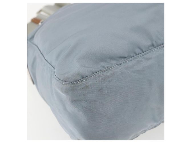 PRADA Schultertasche Nylon Hellblau Silber Authentisch 157225 - Ansicht 14