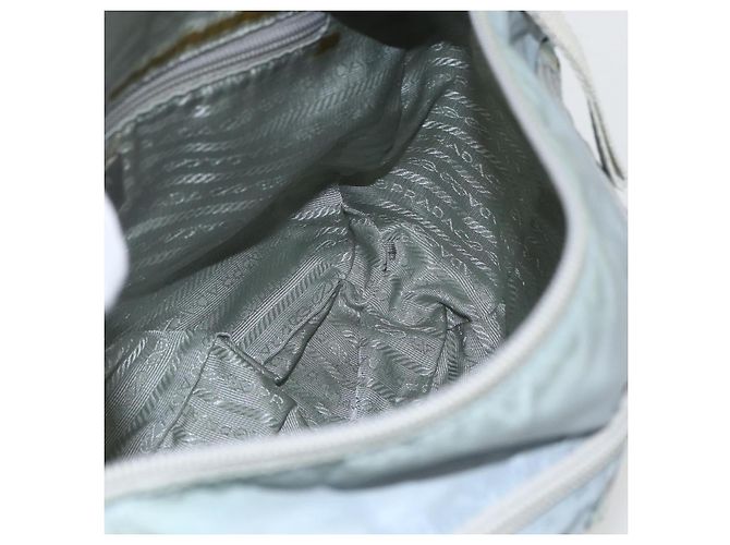 PRADA Schultertasche Nylon Hellblau Silber Authentisch 157225 - Ansicht 21