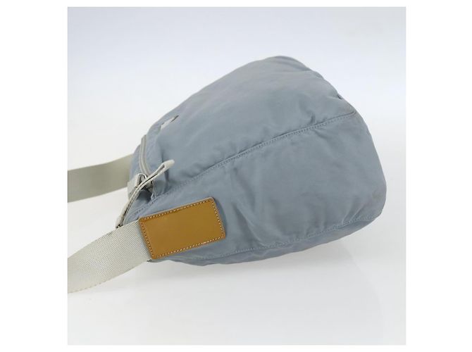 PRADA Schultertasche Nylon Hellblau Silber Authentisch 157225 - Ansicht 3
