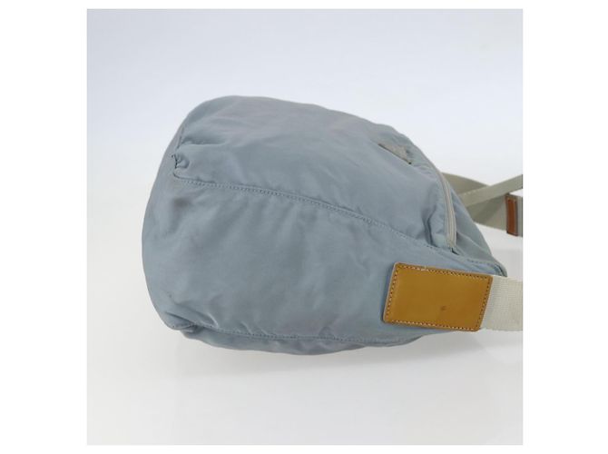 PRADA Schultertasche Nylon Hellblau Silber Authentisch 157225 - Ansicht 4