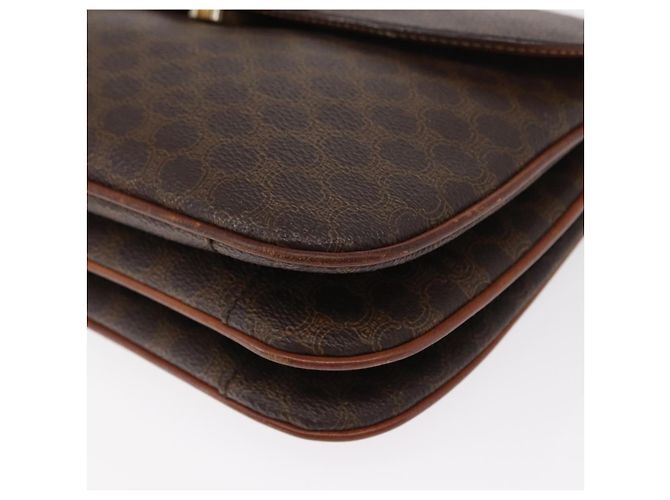 Céline Borsa a Spalla in Tela Macadam CELINE in Pelle PVC Marrone Oro Auth 156250 D'oro - vista 15