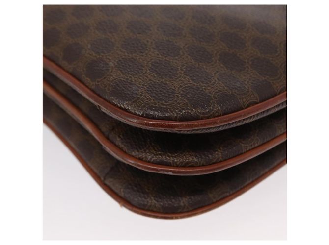 Céline Borsa a Spalla in Tela Macadam CELINE in Pelle PVC Marrone Oro Auth 156250 D'oro - vista 17