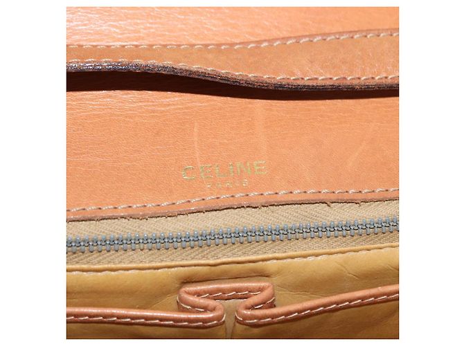 Céline Borsa a Spalla in Tela Macadam CELINE in Pelle PVC Marrone Oro Auth 156250 D'oro - vista 19