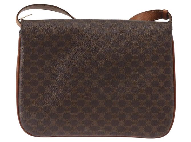 Céline Borsa a Spalla in Tela Macadam CELINE in Pelle PVC Marrone Oro Auth 156250 D'oro - vista 2