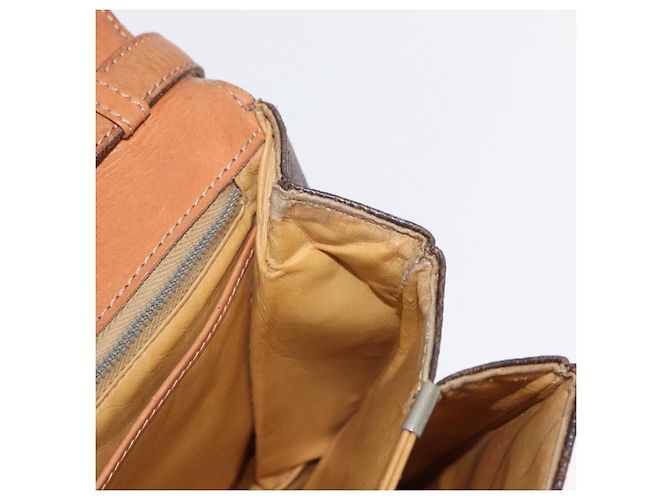 Céline Borsa a Spalla in Tela Macadam CELINE in Pelle PVC Marrone Oro Auth 156250 D'oro - vista 20