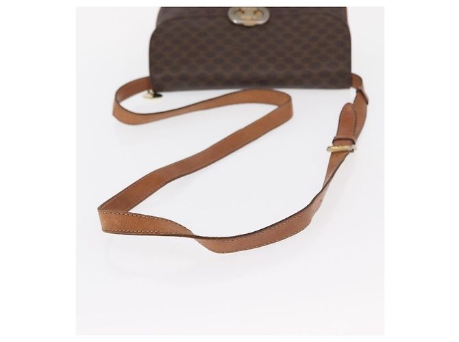 Céline Borsa a Spalla in Tela Macadam CELINE in Pelle PVC Marrone Oro Auth 156250 D'oro - vista 7