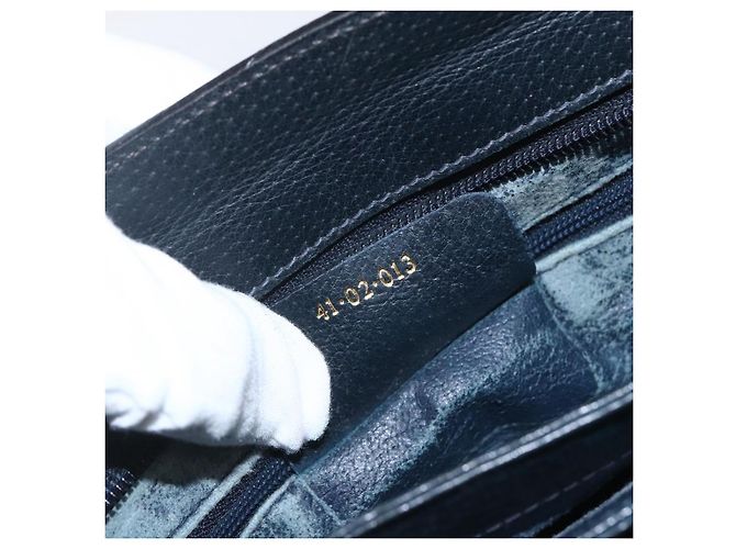 GUCCI GG Supreme Sherry Line Schultertasche PVC Rot Marine 41 02 013 Auth am9899 Marineblau - Ansicht 12