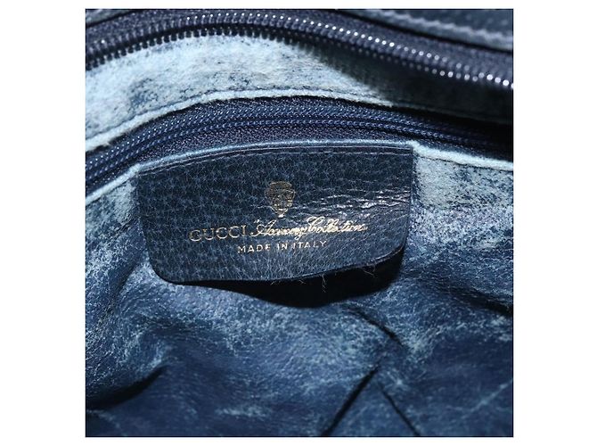 GUCCI GG Supreme Sherry Line Schultertasche PVC Rot Marine 41 02 013 Auth am9899 Marineblau - Ansicht 18