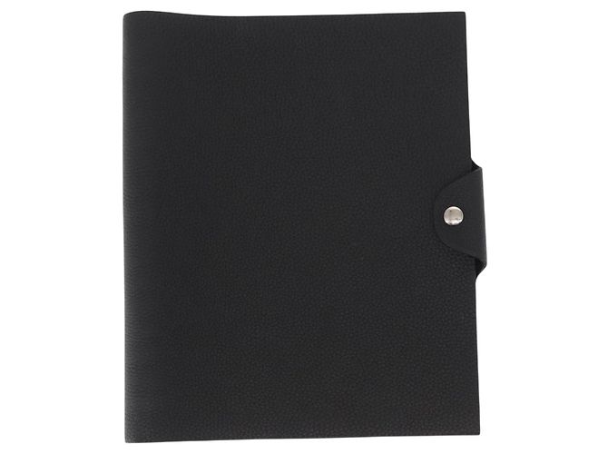 Hermès HERMES Yuris MM Copertura per Note in Pelle Nera Auth 157160V Nero - vista 13