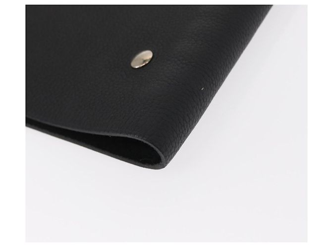 Hermès HERMES Yuris MM Copertura per Note in Pelle Nera Auth 157160V Nero - vista 16