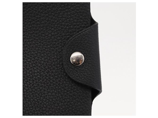 Hermès HERMES Yuris MM Copertura per Note in Pelle Nera Auth 157160V Nero - vista 8