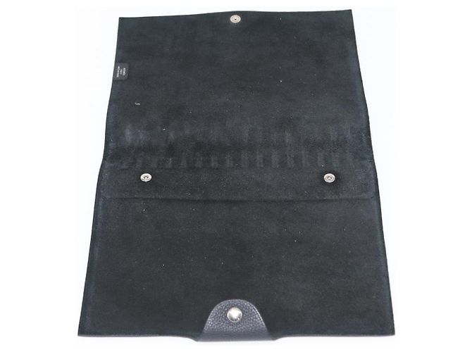 Hermès HERMES Yuris MM Copertura per Note in Pelle Nera Auth 157160V Nero - vista 9