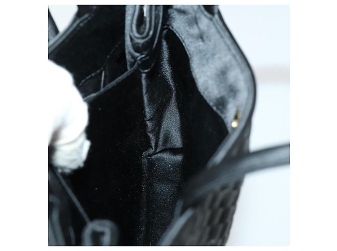Autre Marque BORSO A MANO INTRECCIATO BOTTEGA VENETA Satin Nero Oro Auth ki6189 D'oro - vista 18