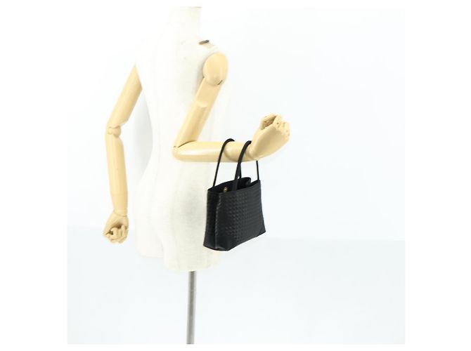 Autre Marque BORSO A MANO INTRECCIATO BOTTEGA VENETA Satin Nero Oro Auth ki6189 D'oro - vista 23