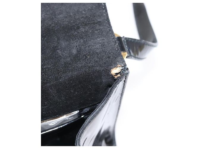 Borsa a Spalla Gancini Salvatore Ferragamo Smalto Nero Oro Auth kk580 D'oro - vista 10