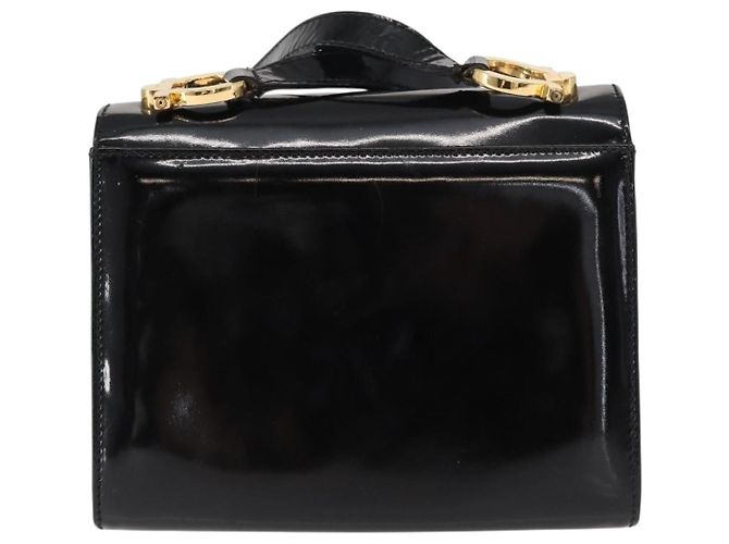 Borsa a Spalla Gancini Salvatore Ferragamo Smalto Nero Oro Auth kk580 D'oro - vista 2