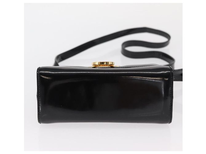 Borsa a Spalla Gancini Salvatore Ferragamo Smalto Nero Oro Auth kk580 D'oro - vista 5
