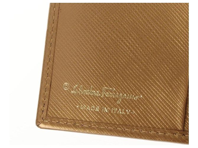 Portafoglio in pelle Gancini Salvatore Ferragamo Oro Auth am10043V D'oro - vista 23