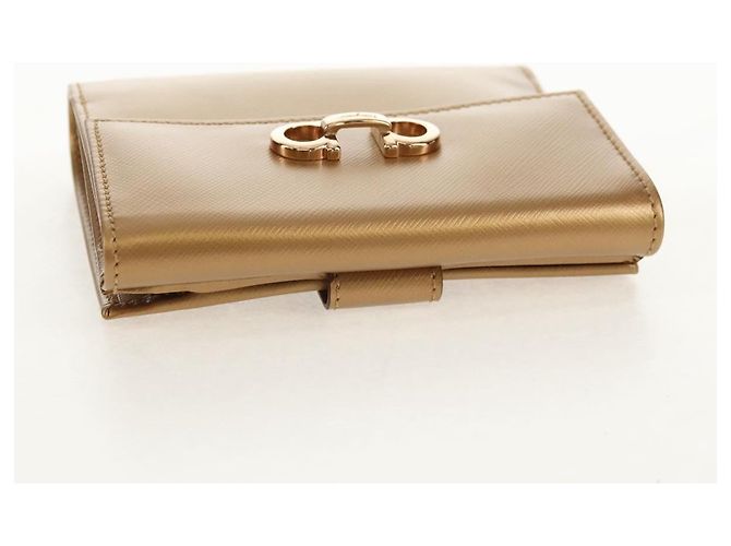 Portafoglio in pelle Gancini Salvatore Ferragamo Oro Auth am10043V D'oro - vista 5
