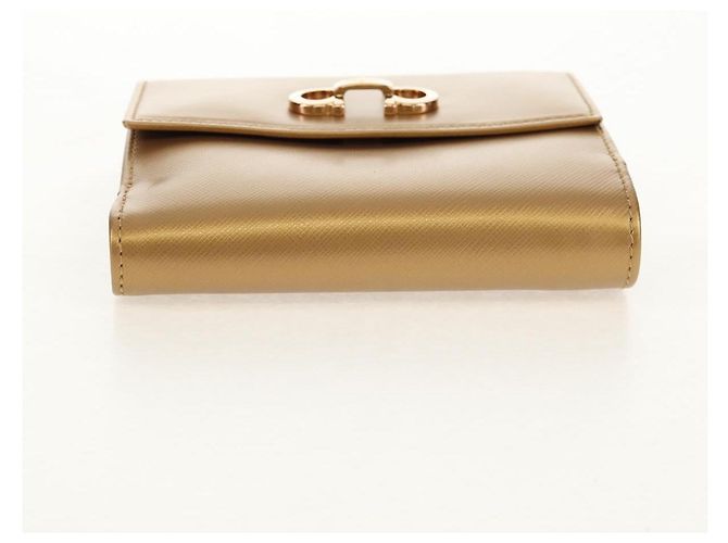 Portafoglio in pelle Gancini Salvatore Ferragamo Oro Auth am10043V D'oro - vista 6