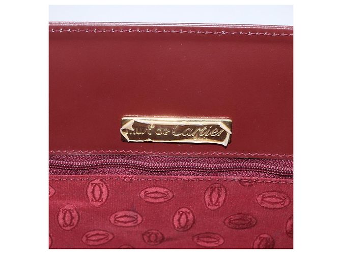 Cartier Tote Bag aus Leder Bordeaux Gold Auth mr1623 - Ansicht 11