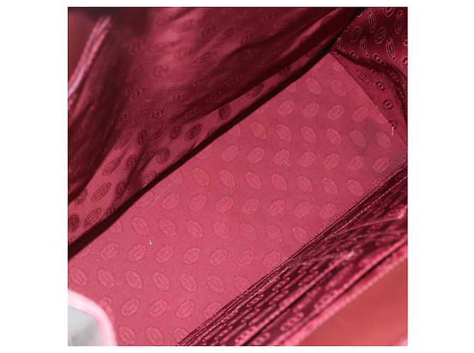 Cartier Tote Bag aus Leder Bordeaux Gold Auth mr1623 - Ansicht 12