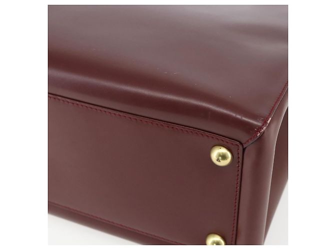 Cartier Tote Bag aus Leder Bordeaux Gold Auth mr1623 - Ansicht 15