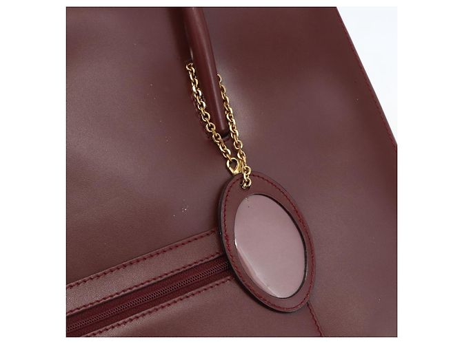 Cartier Tote Bag aus Leder Bordeaux Gold Auth mr1623 - Ansicht 17