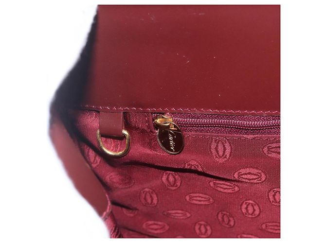 Cartier Tote Bag aus Leder Bordeaux Gold Auth mr1623 - Ansicht 18