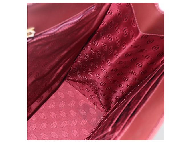 Cartier Tote Bag aus Leder Bordeaux Gold Auth mr1623 - Ansicht 19