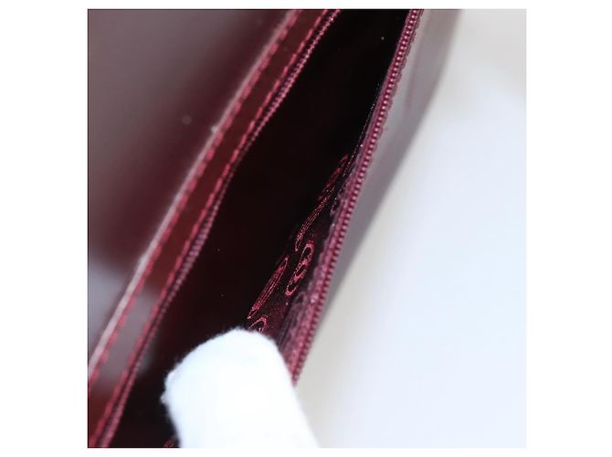 Cartier Tote Bag aus Leder Bordeaux Gold Auth mr1623 - Ansicht 22