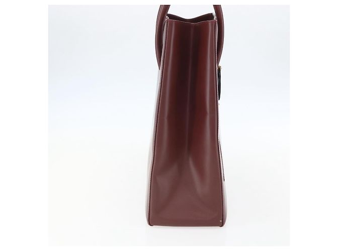 Cartier Tote Bag aus Leder Bordeaux Gold Auth mr1623 - Ansicht 3