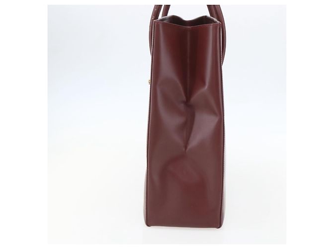 Cartier Tote Bag aus Leder Bordeaux Gold Auth mr1623 - Ansicht 4