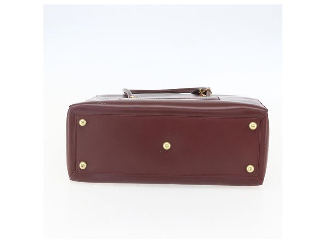 Cartier Tote Bag aus Leder Bordeaux Gold Auth mr1623 - Ansicht 5