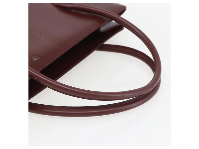 Cartier Tote Bag aus Leder Bordeaux Gold Auth mr1623 - Ansicht 7