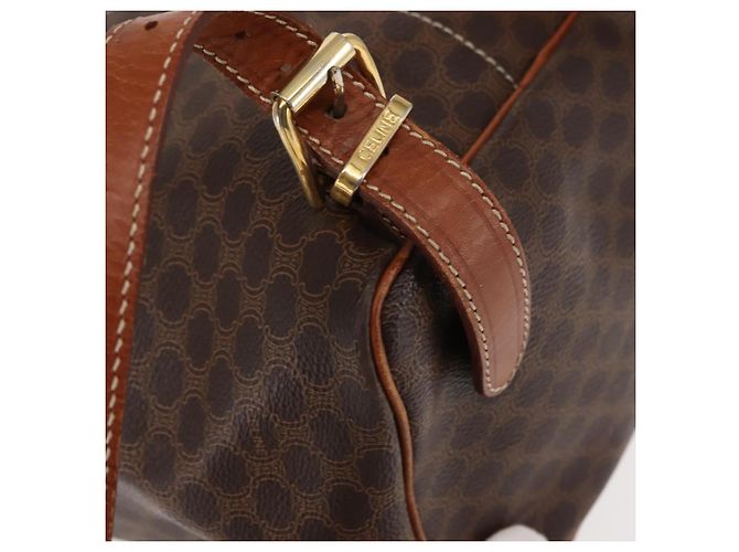 Céline CELINE Macadam Canvas Backpack PVC Leather Brown Auth BA6723 - view 18