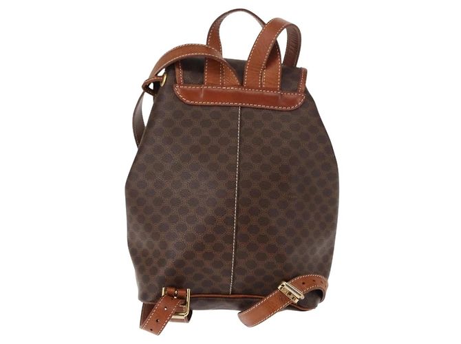 Céline CELINE Macadam Canvas Backpack PVC Leather Brown Auth BA6723 - view 2