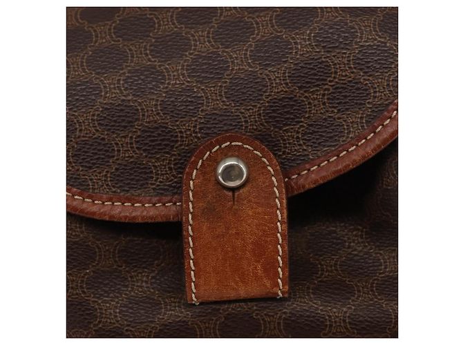 Céline CELINE Macadam Canvas Backpack PVC Leather Brown Auth BA6723 - view 20